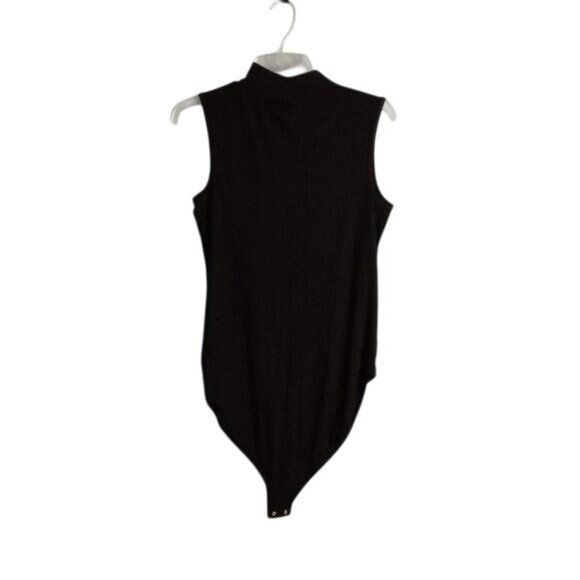 Cato Size Medium Bodysuit Black Ribbed Sleeveless Snap Closure NEW - Picture 6 of 10